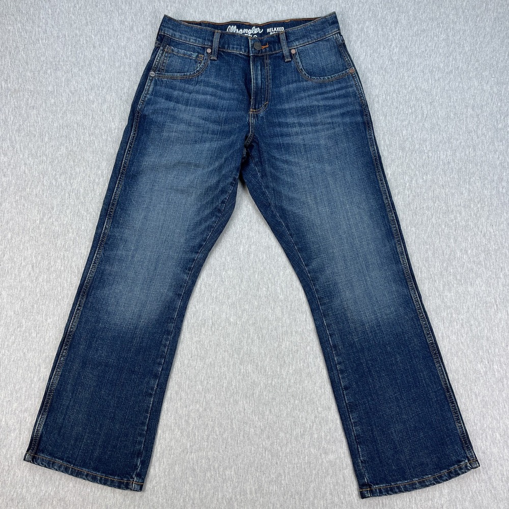 Wrangler Retro Relaxed Boot Cut Jeans Mens 30x30 Blue Denim Fade Work Western